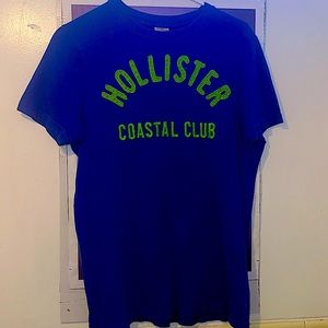 Men’s Medium Blue and green Hollister tee shirt